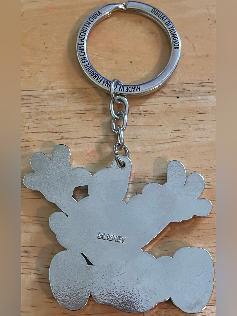 Disney Silver Metal Mickey Silhouette Keychain - Picture 2 of 2